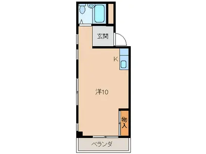南海本線 紀ノ川駅 徒歩22分 2階建 築39年(ワンルーム/1階)の間取り写真