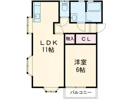 ナユタ石川(1LDK/2階)の間取り写真