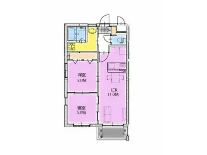 アーベイン潮見(2LDK/1階)の間取り写真