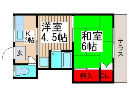 よろこび荘3号棟(2K/1階)の間取り写真
