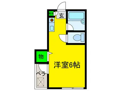 露口第二ビル(ワンルーム/3階)の間取り写真