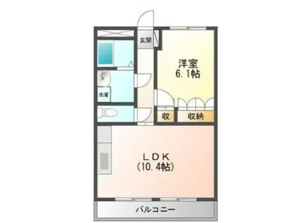 エポックシュー2番館(1LDK/2階)の間取り写真