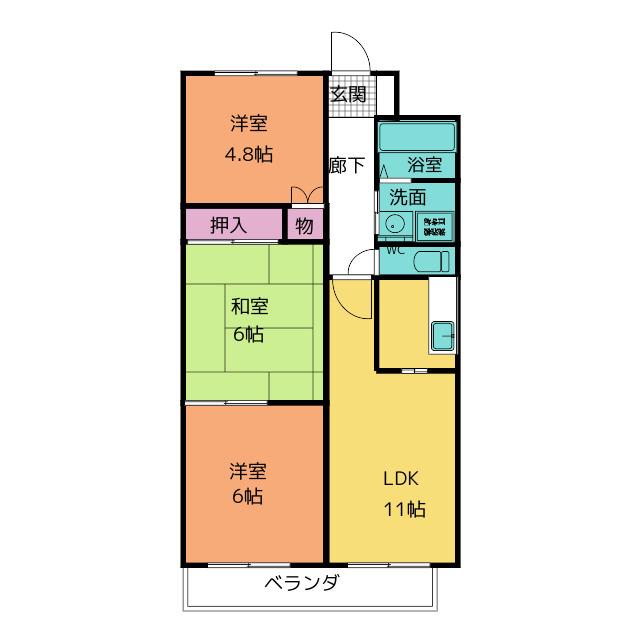 セントヒルダス(3LDK/1階)の間取り写真