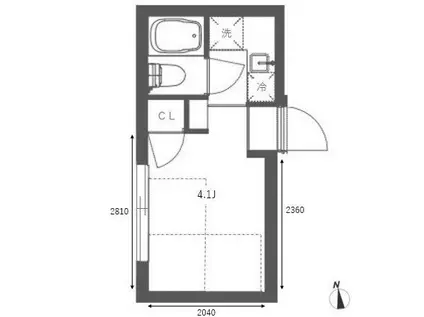 TK466(1K/3階)の間取り写真