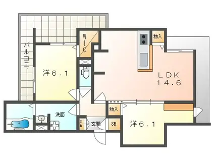 フィエルテ(2LDK/3階)の間取り写真