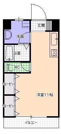 ピュアセントT1(ワンルーム/3階)の間取り写真
