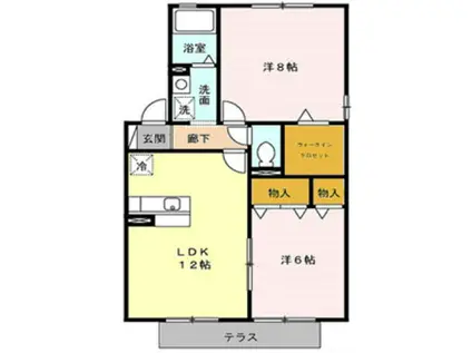 GRAND CHARIOT(2LDK/2階)の間取り写真