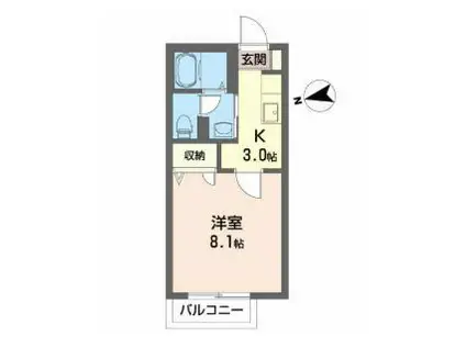 ドラゴンパークスF(1K/1階)の間取り写真