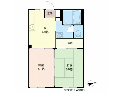 フローレンス(2K/1階)の間取り写真