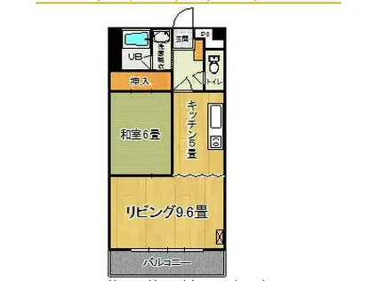 若友ハイツ(1LDK/2階)の間取り写真
