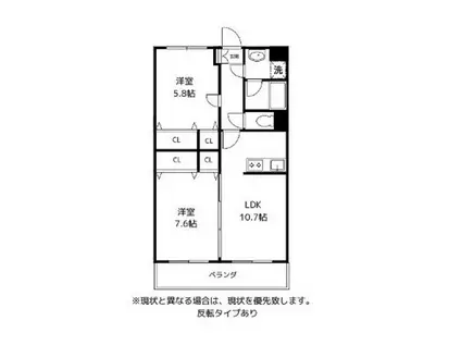 フィールドヴィレジィT2(2LDK/2階)の間取り写真