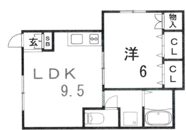 ときわ花山ハイツ(1LDK/1階)の間取り写真