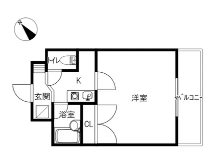 アデリーヌ(1K/2階)の間取り写真