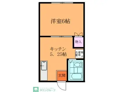 ロイヤルパレス(1K/2階)の間取り写真