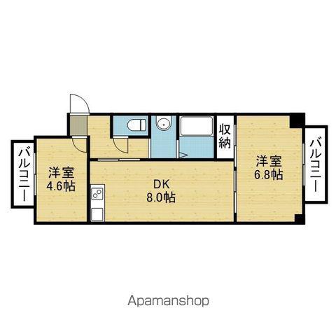 サンポートハイム舎利寺(2DK/6階)の間取り写真
