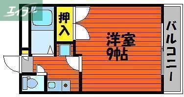 ハイクレスト操山(1K/1階)の間取り写真
