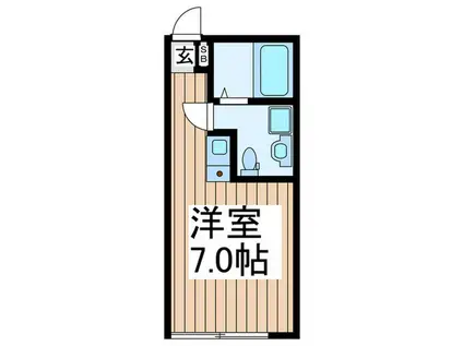 CASA BELLA 南林間(ワンルーム/2階)の間取り写真