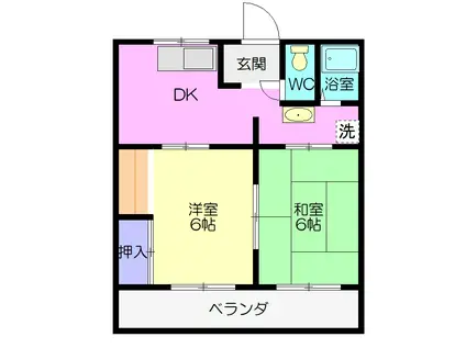 グレース21(2DK/3階)の間取り写真