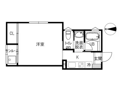 PREHNITE(1K/1階)の間取り写真