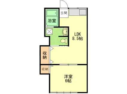 ハイムヒロ(1LDK/1階)の間取り写真