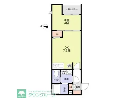 AZURE TOKIWADAIRA(1DK/2階)の間取り写真