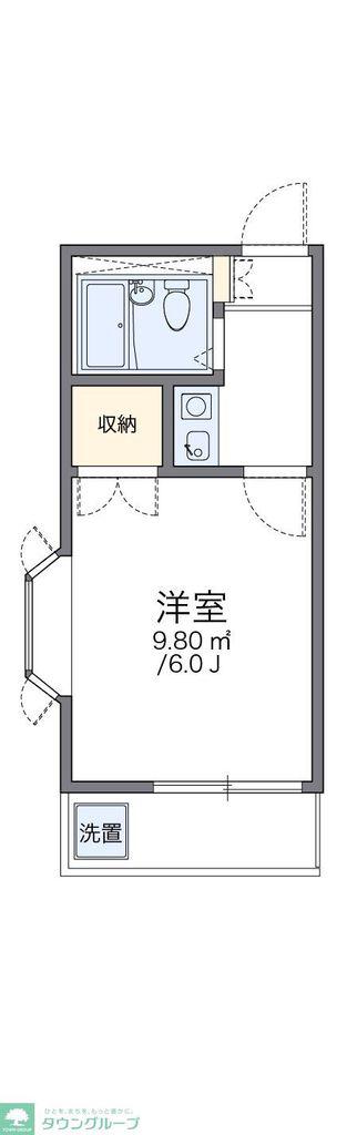 レオパレス東海通第2(1K/2階)の間取り写真