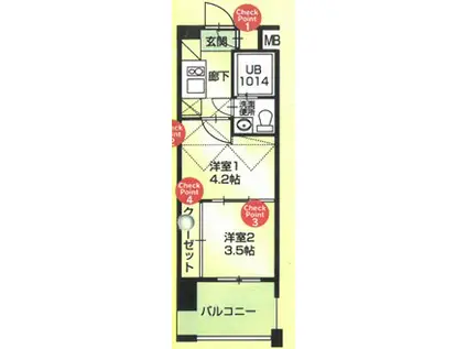 ORIENT BLD NO.60 V-TOWER(2K/6階)の間取り写真