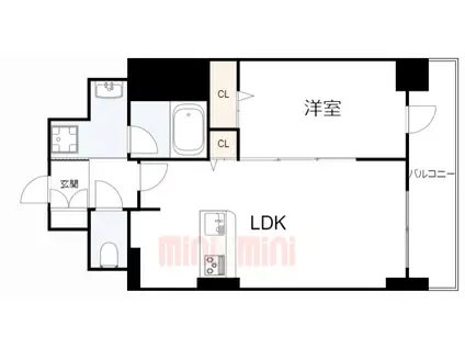 グランビスタ新神戸(1LDK/4階)の間取り写真