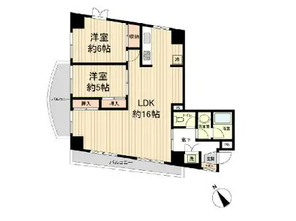 コロネード春日(2LDK/9階)の間取り写真