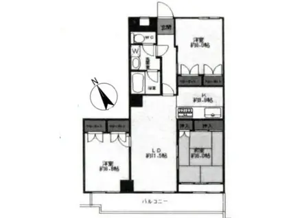 ゲオタワー池袋(3LDK/3階)の間取り写真
