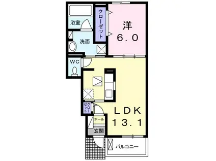 サンシャイン 5(1LDK/1階)の間取り写真
