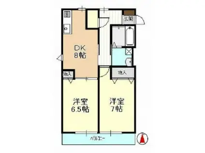 アンセリアA(2DK/1階)の間取り写真