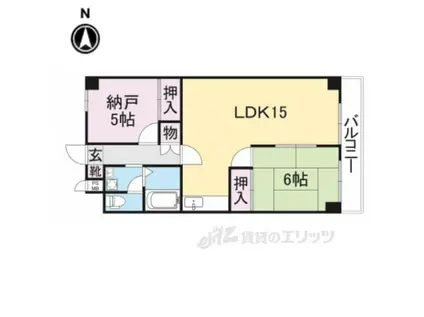 ガーデンハイツ香芝(1LDK/2階)の間取り写真