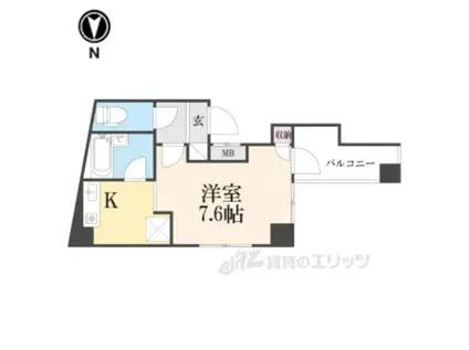 SANTO LALUZ AJIROKITA(1K/6階)の間取り写真