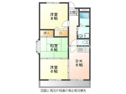 ジュール・ヴェルヌ(3DK/1階)の間取り写真