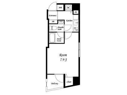 SINーCITY中野(1K/9階)の間取り写真