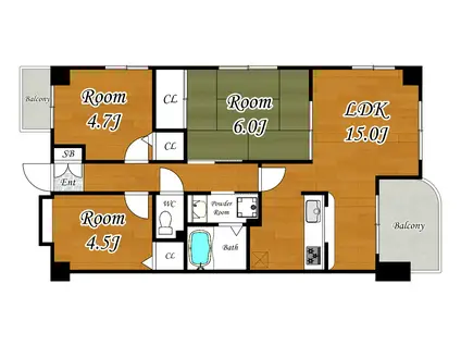 SOLEIL LEVAN(3LDK/3階)の間取り写真