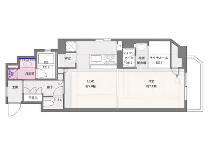 ドゥーエ参宮橋(1LDK/1階)の間取り写真