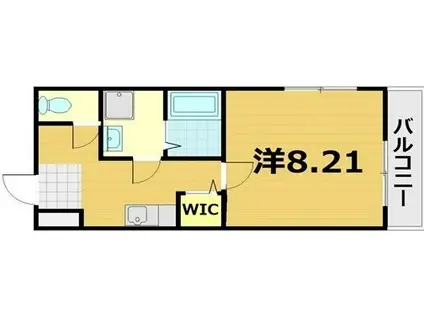 アメリ御所西(1K/2階)の間取り写真