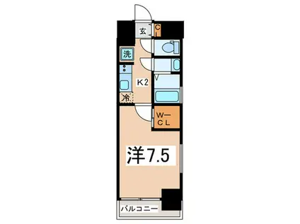 WING TERRACE MINAMIHORIE(1K/12階)の間取り写真