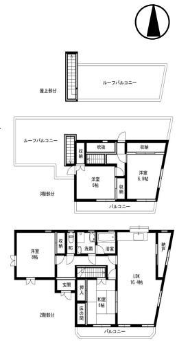 ASY岡本(4LDK/2階)の間取り写真