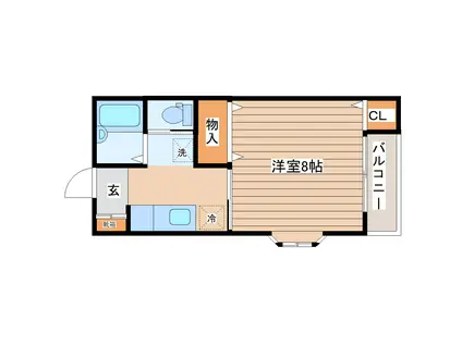 ラフィオーレ(1K/1階)の間取り写真