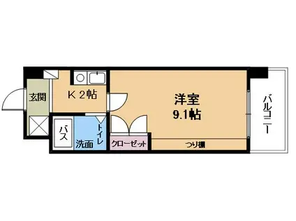 サンクリエートハヤシ壹號舘(1K/6階)の間取り写真