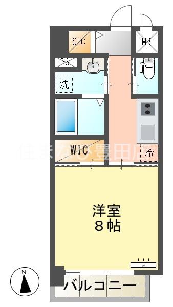 LAUSANNE(1K/5階)の間取り写真
