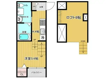 サンエイカーサ西嶋(1K/1階)の間取り写真
