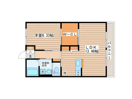 RICH HOUSE B(1LDK/1階)の間取り写真