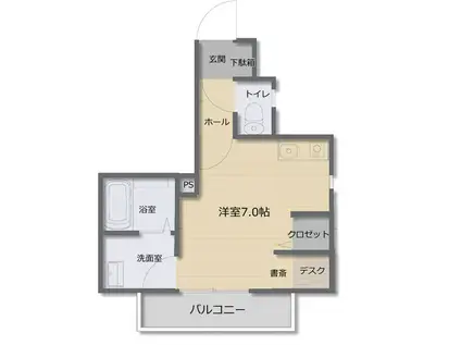 ヴェルノヴァ(ワンルーム/2階)の間取り写真