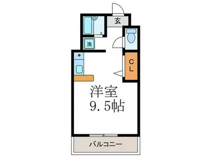 CASA SEVEN(ワンルーム/6階)の間取り写真