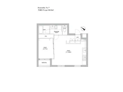 SIERRA GARDENSデザイナーズ・バルコニ付・快適設計(1LDK/3階)の間取り写真