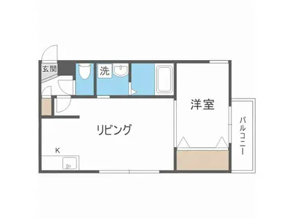 エルグランコート北36条(1LDK/3階)の間取り写真